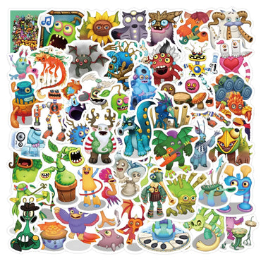10/30/60PCS My Singing Monster Stickers Funny Music Game Sticker Scrapbook DIY Laptop Guitar Car Bike Skateboard Graffiti Decals (ONLINE ORDER ONLY)