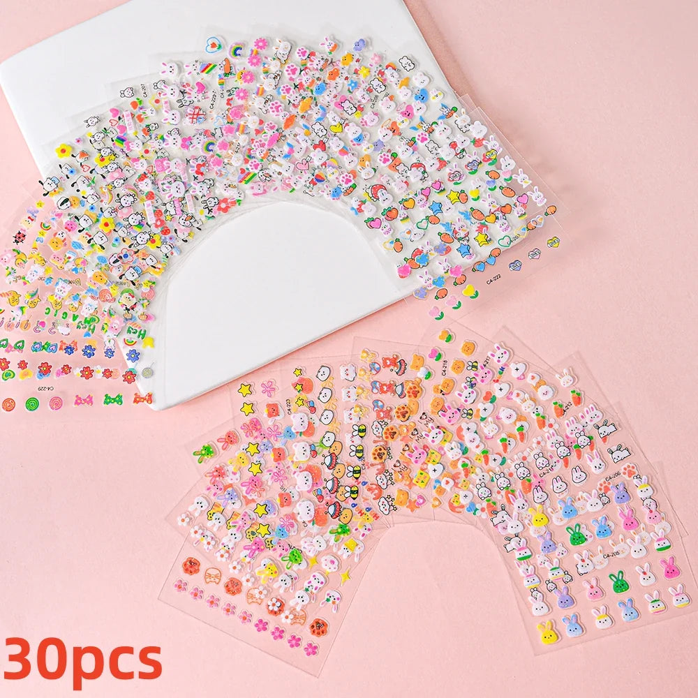 30 Sheets Cute Penguin Winter Nail Stickers Set 3D Snowflake Christmas Decals Tree Elk Bell Self Adhesive Slider Manicure Tips * (ONLINE ORDER ONLY)