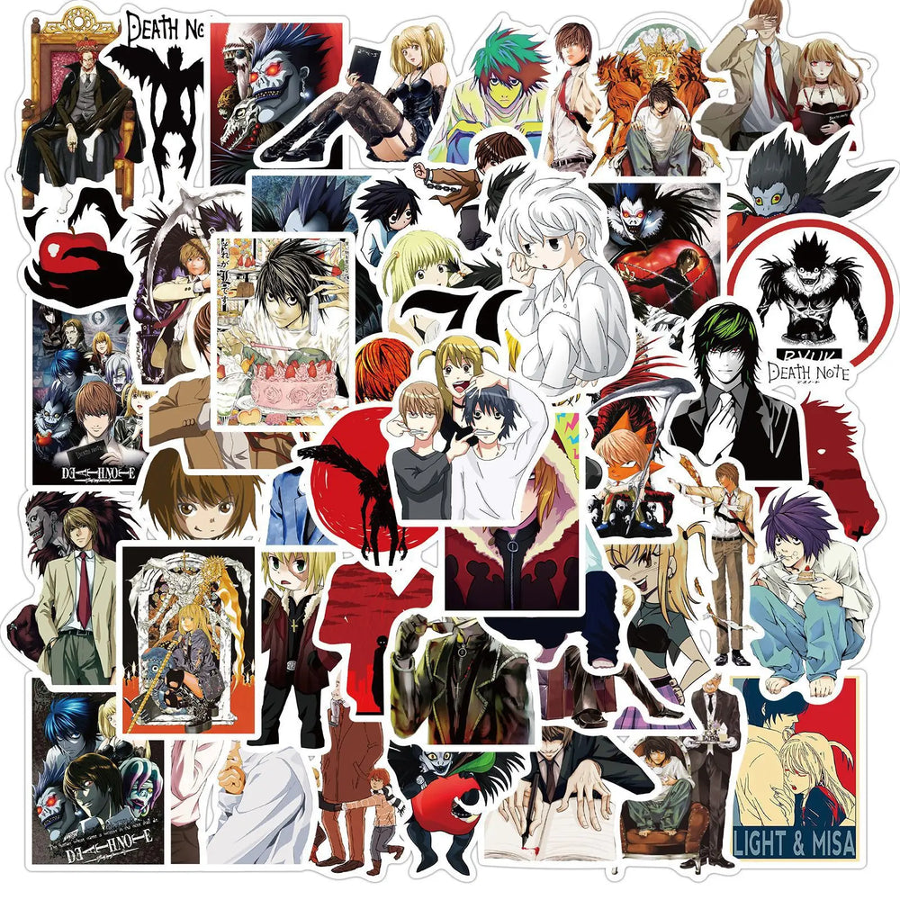 50pcs Death Note Anime Stickers for Helmets, Walls, DIY Decoration Wholesale (Online Order Only)