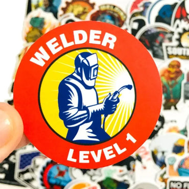 10/30/50PCS Punk Hip Hop Toolbox Graffiti Car Helmet Skull Welding Union Skateboard Mobile Phone Wall Sticker Wholesale (Online Order Only)