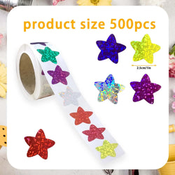 500/ Roll 2.5cm Packed With self-Adhesive Star Sticker Bonus Chart Decorative Self-adhesive sticker Label Stationery sticker (Online Order Only)