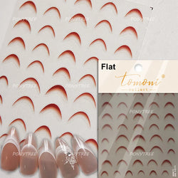 French Skirt Hem Halo Dyeing Purple Pink White Hemline Bowknot Wedding Veil Dreamy Star Adhesive Nail Art Sticker Manicure Decal (ONLINE ORDER ONLY)