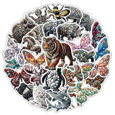 10/30/54PCS Stone Art Stickers Animal Creative Sticker Fridge Luggage Laptop Phone Guitar Car Bike Skateboard Graffifi Decals (ONLINE ORDER ONLY)