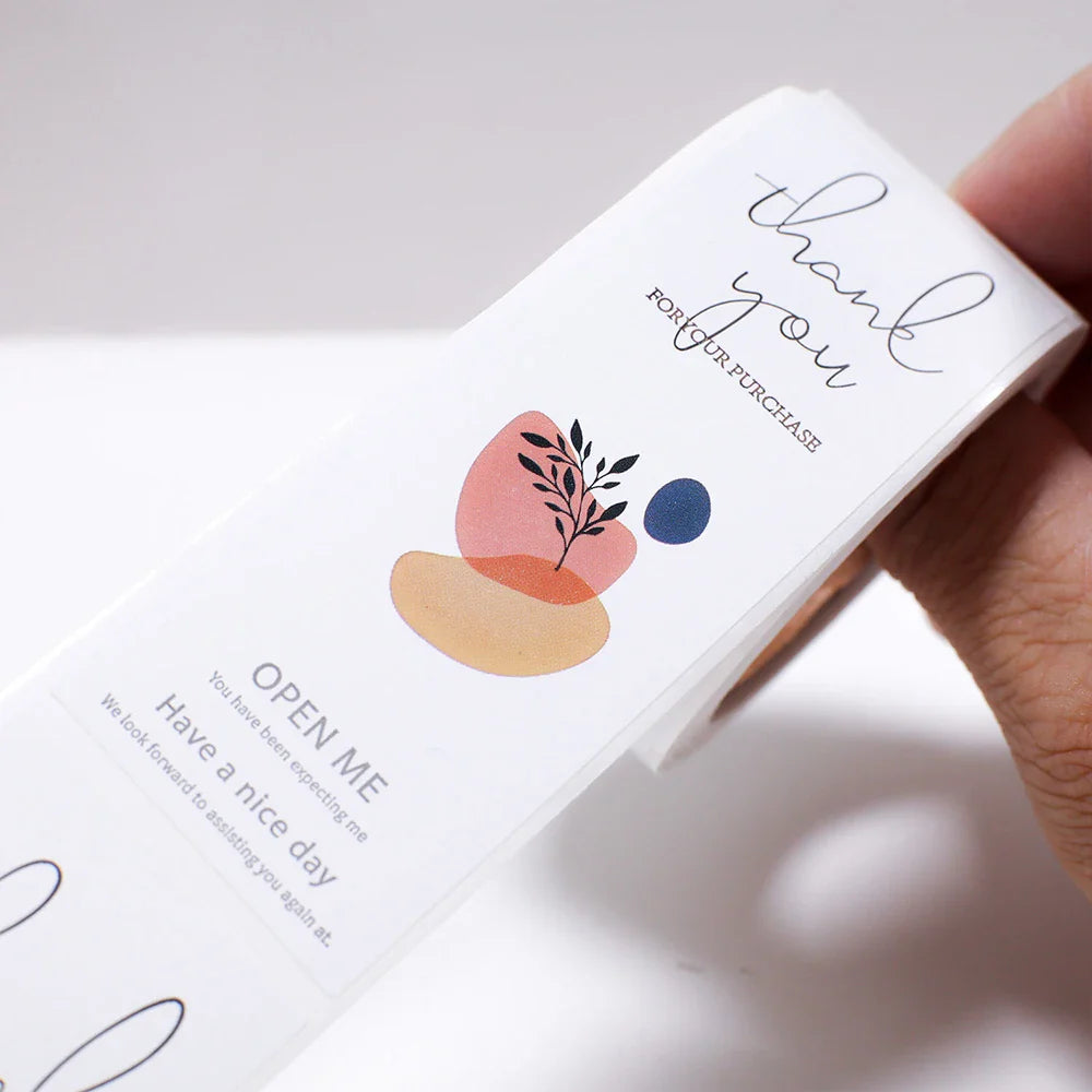 100pcs/Roll 3*9cm Thank You For Your Purchase Stickers For Small Business Gift Package Personalized Labels (Online Order Only)