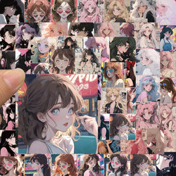 Retro Girl Head Portrait Stickers for Phone Laptop Luggage Skateboard Decals (ONLINE ORDER ONLY)