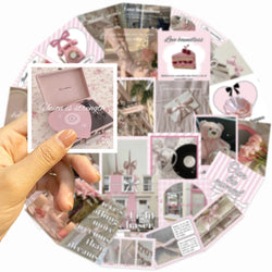 30Pcs Pink Ballet Style Stickers Kawaii Cartoon Waterproof PVC Stickers Scrapbooking Diy Journaling Cute Stationery Sticker (ONLINE ORDER ONLY)