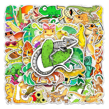 Tropical Reptile Stickers for Kids - Lizard Decals for Suitcase, Skateboard, Laptop, Car (ONLINE ORDER ONLY)