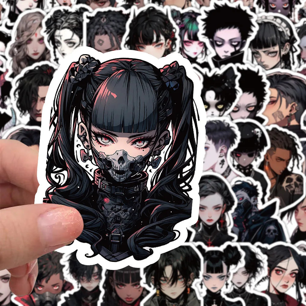 Gothic Anime Stickers: 10/30/60PCS for Phone, Laptop, Luggage, Skateboard (ONLINE ORDER ONLY)