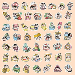 50pcs Crayon Shin Chan Stickers for Laptop, Phone, Car, Scooter, Water Bottle, Suitcase, Refrigerator (ONLINE ORDER ONLY)