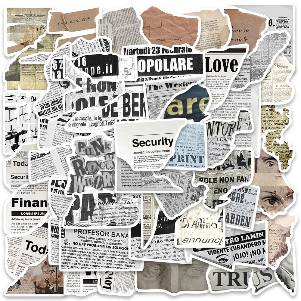 50PCS Vintage VSCO Graffiti Stickers Aesthetic Decals for Laptop, Luggage, Phone, Car, Kids (ONLINE ORDER ONLY)