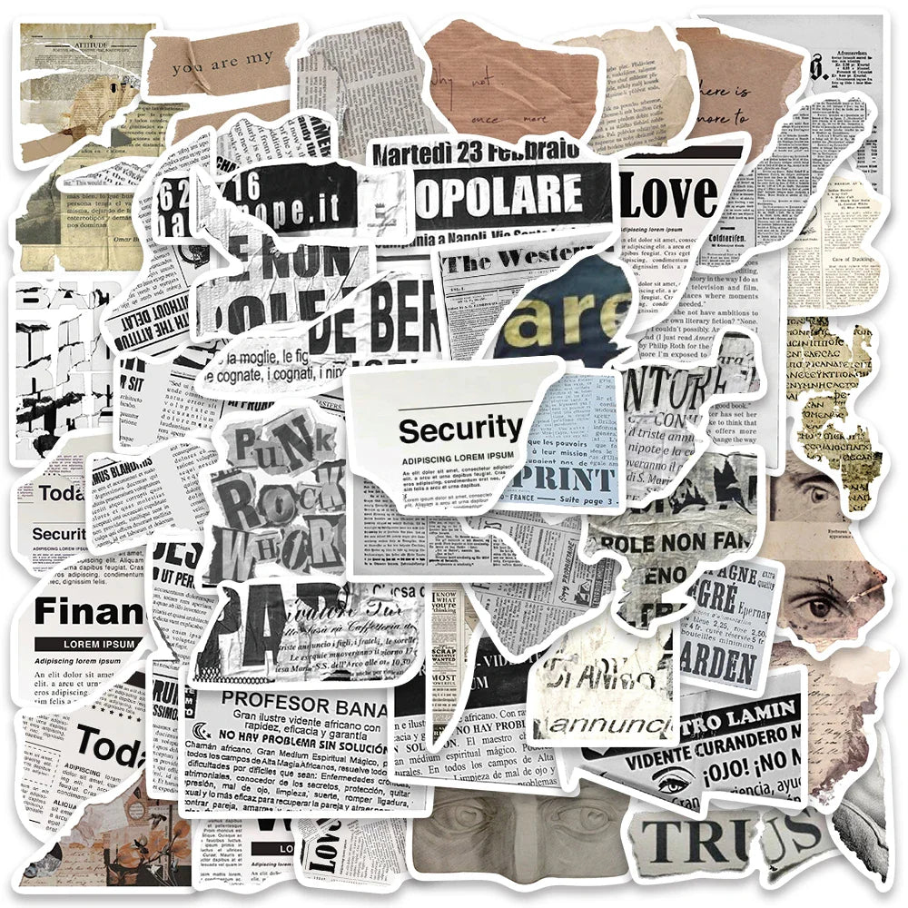 50PCS Vintage VSCO Graffiti Stickers Aesthetic Decals for Laptop, Luggage, Phone, Car, Kids (ONLINE ORDER ONLY)