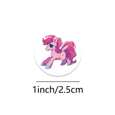 100-500pcs Cute Cartoon Unicorn Sticker Childrens Reward Gift Label Decoration Teacher Encouragement Student Stationery Sticker (Online Order Only)