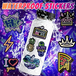 10/30/50PCS Cartoon Mixed Neon PVC Sticker Aesthetic DIY Decoration Scrapbooking Korean Stationery School Supplies for Kids (ONLINE ORDER ONLY)
