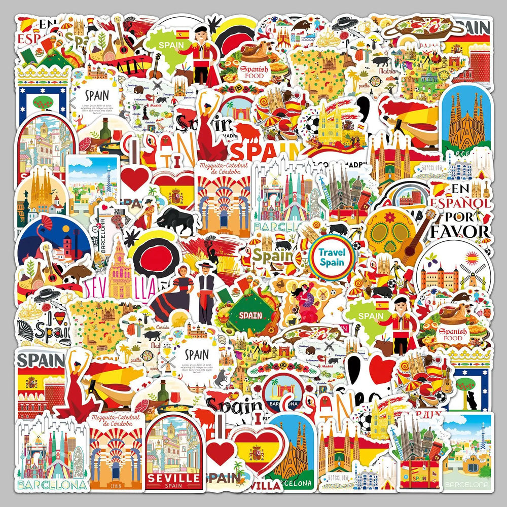 50pcs Scenic Travel Graffiti Stickers for Helmet, Wall, Desktop Decoration (Online Order Only)