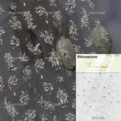 White Flower Colourful Butterfly Pearl Petal Beautiful Garden Charming Plant 5D Self Adhesive Nail Art Stickers Manicure Decals (ONLINE ORDER ONLY)