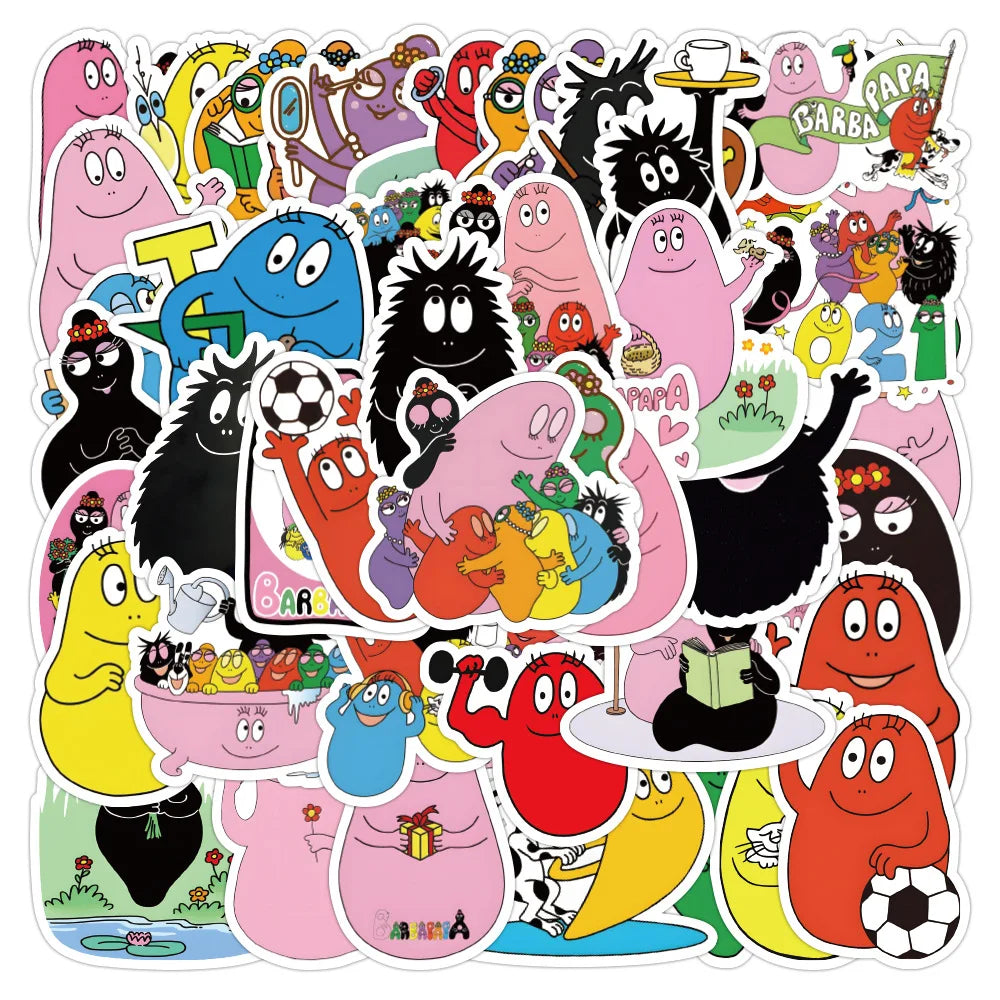 Creative Baba Papa Anime Cartoon Stickers for Kids - 10/30/50pcs Decorative for Car, Laptop, Phone Case (ONLINE ORDER ONLY)