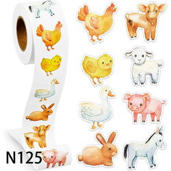 50-500pcs Cartoon Cute Farm Zoo Animals Sticker Children Decoration Reward Sticker Party Gift Packaging Sealing Decor Lable Kids (ONLINE ORDER ONLY)