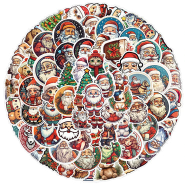 10/30/50/100pcs Kawaii Retro Christmas Stickers Decals Laptop Skateboard Phone Suitcase Fridge Decoration Sticker for Kids Toys (ONLINE ORDER ONLY)