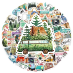 50Pcs Outdoor Travel Stickers Laptop Bicycle Guitar Skateboard Sticker Kid DIY Graffiti Waterproof Stickers Toy (ONLINE ORDER ONLY)