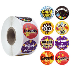 100-500pcs Cute Reward Stickers Roll with Word Motivational Stickers for School Teacher Kids Student Stationery Stickers Kids (Online Order Only)
