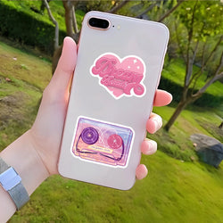 10/30/50/100PCS Cute Pink Stickers Graffiti Cartoon Decals Waterproof DIY Toys Motorcycle Phone Suitcase Guitar Fridge Toys Gift (ONLINE ORDER ONLY)