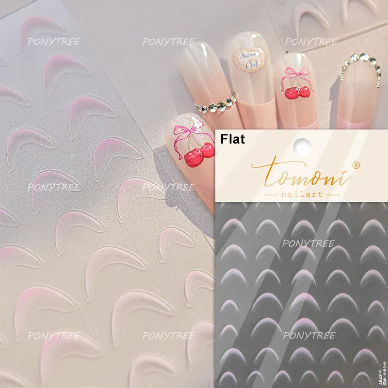 French Style Bronzing Arc Lava Metal Flow Curvy Delicate Punk Charming Self Adhesive Nail Art Stickers Manicure Decals Wholesale (Online Order Only)