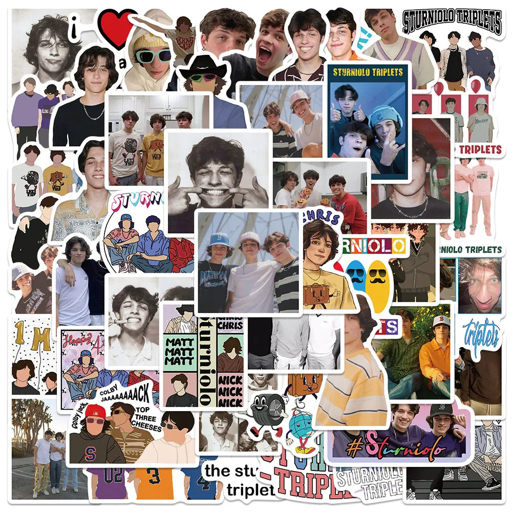 50PCS Sturniolo Triplets Waterproof Stickers for Bottle, Phone, Notebook, Luggage, Car (Online Order Only)