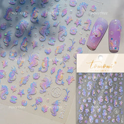 Starfish Dolphin Otter Shell Conch Whale Seahorse Pearl Oyster Infauna Self Adhesive Nail Art Stickers Manicure Decals Wholesale (ONLINE ORDER ONLY)
