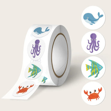 100-500pcs Cartoon Animal Sticker Reward Label Thank You Cute Game Sticker DIY Gift Sealing Label Decoration Supple (ONLINE ORDER ONLY)