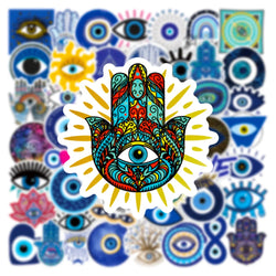 10/30/50PCS Cool Turkish Evil Eye Stickers Aesthetic Decals For Kids Phone Laptop Guitar Luggage Car Waterproof Sticker Kid Toys (ONLINE ORDER ONLY)