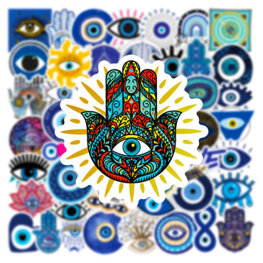 10/30/50PCS Cool Turkish Evil Eye Stickers Aesthetic Decals For Kids Phone Laptop Guitar Luggage Car Waterproof Sticker Kid Toys (ONLINE ORDER ONLY)