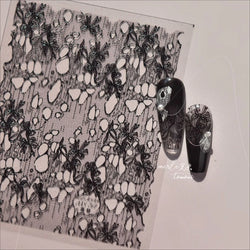 Lace Bowknot Hollow Out Fabric Art Fragmentation Sensation Petal Embossed Hottie Adhesive Nail Art Sticker Chic Manicure Decals (ONLINE ORDER ONLY)