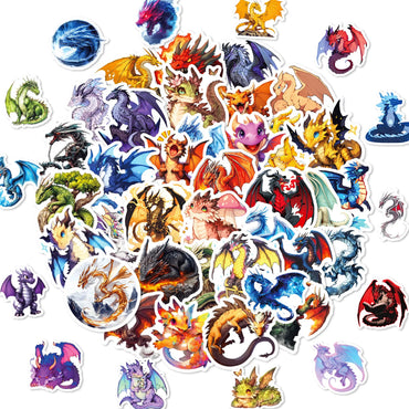 10/30/50PCS Cool Dragon Stickers Cartoon Decoration DIY Kids Toys Fridge Luggage Laptop Phone Guitar Car Bike Skateboard Sticker (Online Order Only)