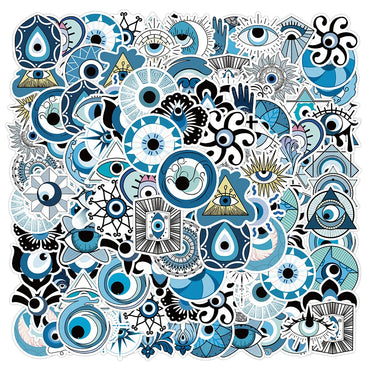 10/30/50pcs New Turkish Evil Eye Graffiti Stickers Skateboard Laptop Motorcycle Album Car Luggage Cool Waterproof Sticker Toy (ONLINE ORDER ONLY)