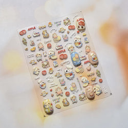 Sweater Glovesvacuum Cup Milk Fallen Leaves Kitten Adhesive Nail Art Stickers Warm Suitpinecone Kitchenware Cat Manicure Decals (ONLINE ORDER ONLY)