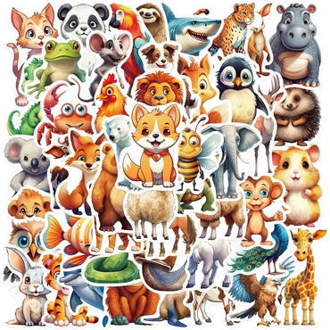 10/30/50PCS Cute Colorful Animal PVC Sticker Aesthetic DIY Decoration Scrapbooking Korean Stationery School Supplies for Kids (ONLINE ORDER ONLY)