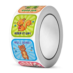 300pcs/Roll Cute Animal Motivational Stickers for Kids Reward & Self-Adhesive Labels for Elementary Students Stationery Stickers (ONLINE ORDER ONLY)