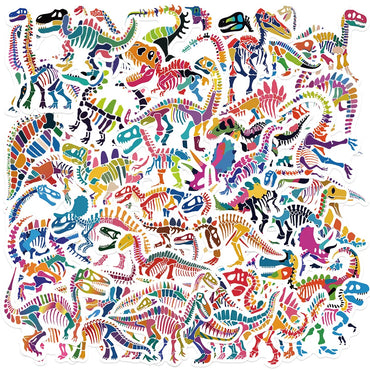 10/50pcs Cool Color Dinosaur Fossil Skull Stickers Aesthetic for Laptop Water Bottle Luggage Notebook Waterproof Graffiti Decals (Online Order Only)