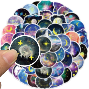 10/50Pcs NEW Moonlight Star Graffiti Stickers for Suitcase Skateboard Laptop Luggage Phone Car Styling Decal Waterproof Sticker (ONLINE ORDER ONLY)