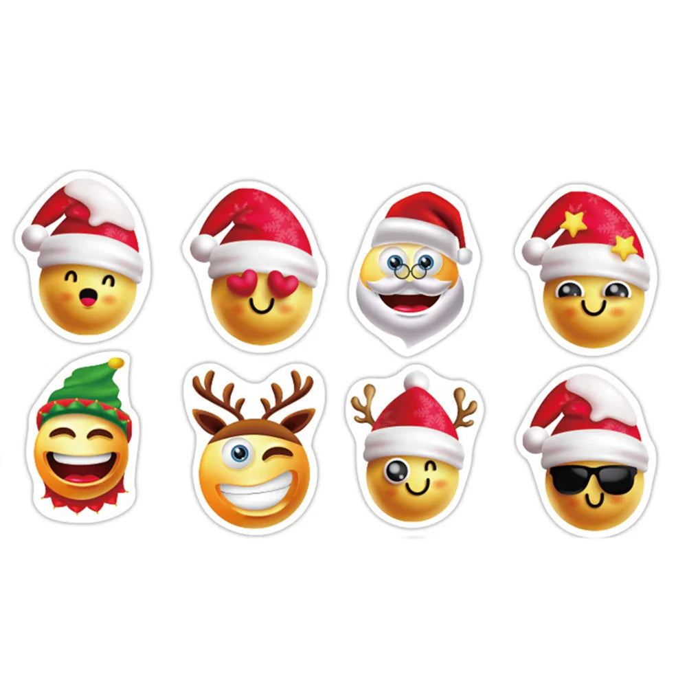 100-500pcs Heterotypic Christmas Themed Stickers 8 Designs DlY Graffiti Holiday Party Decoration label Stationery Sticker (ONLINE ORDER ONLY)