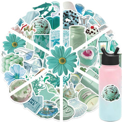 50pcs Mint Mambo Green Ins 3D Cool Stickers Summer DIY Diary Scrapbooking Car Motorcycle Journal Decorative Decals Sticker﻿ (ONLINE ORDER ONLY)