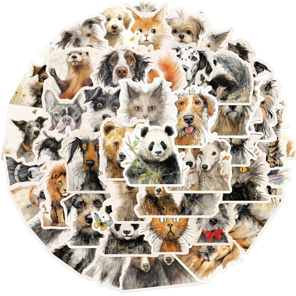 50PCS Cute Plush Animal Graffiti Stickers DIY Phone Guitar Laptop Notebook Suitcase Cup Waterproof Sticker Kids Toy (ONLINE ORDER ONLY)