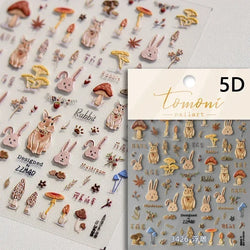 Autumn Fall Sunflower Rabbit Leaves Crane Rose Sun Mountain Hill Produce Good Harvests Cookie Nail Art Sticker Decoration Decals (ONLINE ORDER ONLY)