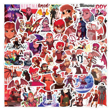 10/30/60PCS Nimona Cartoon Stickers Fantasy Animation Sticker Scrapbook Luggage Laptop Guitar Bike Skatebaord Decals Kids Toys (ONLINE ORDER ONLY)