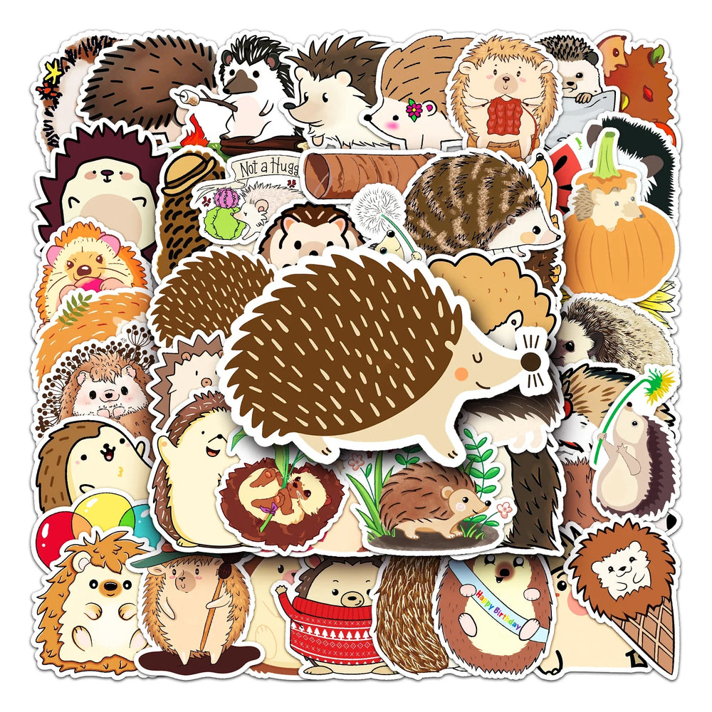 50Pcs Hedgehog Cartoon Waterproof Vinyl Stickers for Skateboard Snowboard (ONLINE ORDER ONLY)