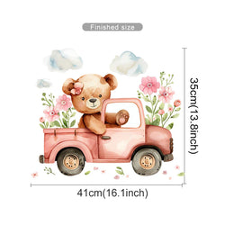 Cartoon Bear Flower Wall Stickers for Kids Room Decor (Online Order Only)