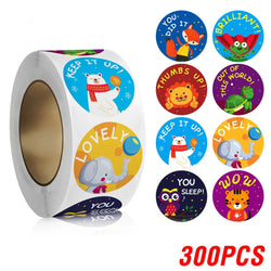 100-500pcs Cartoon Animal Children Sticker Reward Label Thank You Cute Toy Game Sticker DIY Gift Sealing Label Decoration Supple (ONLINE ORDER ONLY)