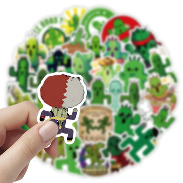 10/30/53PCS Funny Cactus Stickers Personification Graffiti Sticker Cartoon DIY Decoration Laptop Phone Guitar Car Bike Decal Toy (ONLINE ORDER ONLY)
