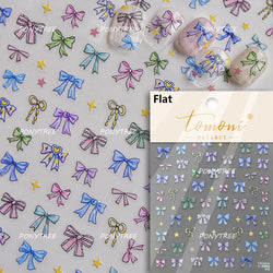 Dreamy Shiny Bowknot Ribbon Lace Delicate Tie Charming 5D Nail Art Decoration Sticker Self Adhesive Manicure Decal DIY Wholesale (ONLINE ORDER ONLY)