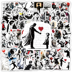 10/30/50/100pcs Cartoon Banksy Street Art Graffiti Stickers Decals Kids Toys Notebook Laptop Phone Notebook Decoration Sticker (Online Order Only)